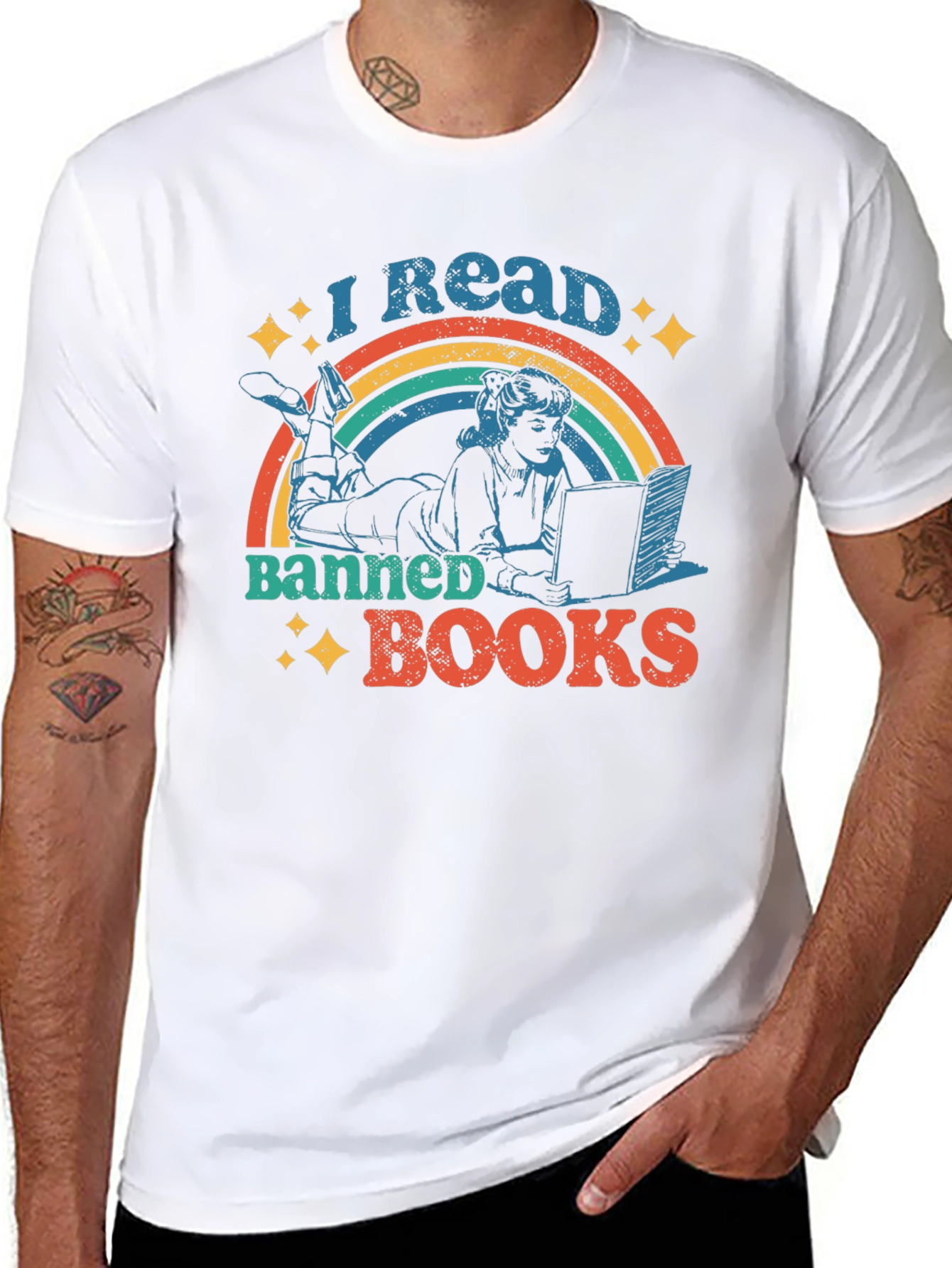 I Read Banned Books Retro Graphic T-Shirt