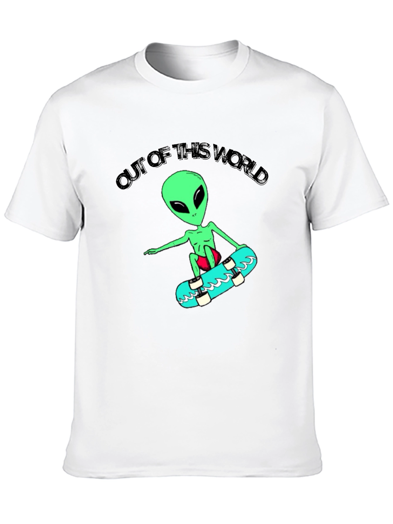 Alien Skateboarder T-Shirt: Out of This World Design