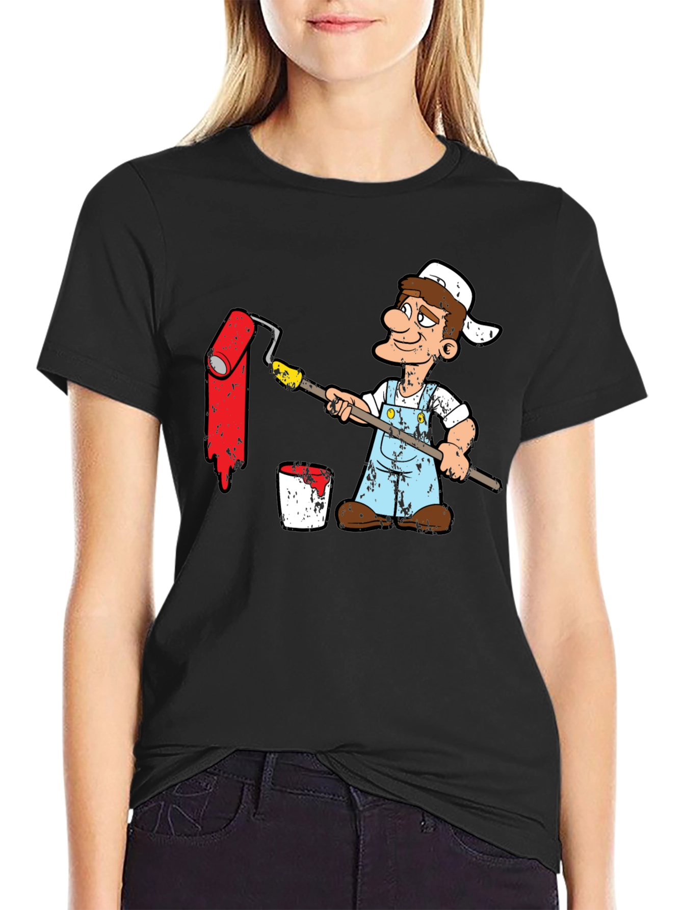 Painter Cartoon Graphic T-Shirt