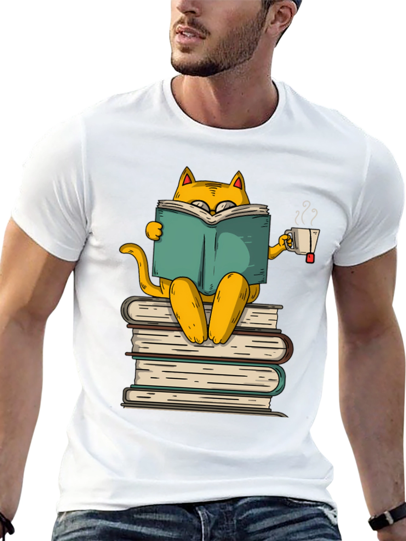 Bookish Cat T-Shirt - Literary Kitten Tee