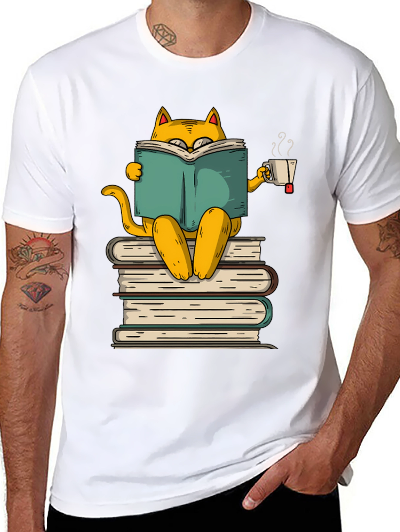 Bookish Cat T-Shirt - Literary Kitten Tee