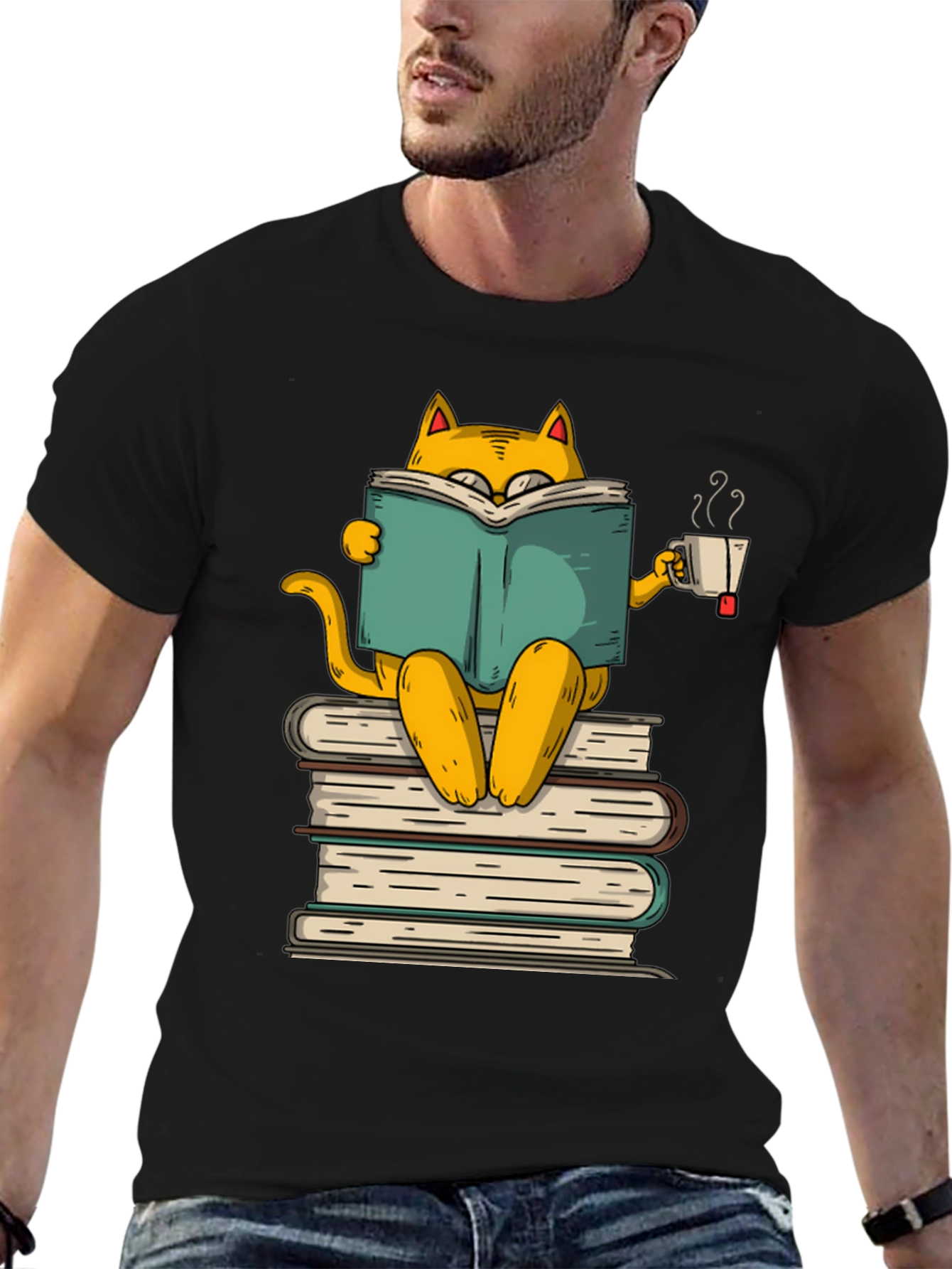 Bookish Cat T-Shirt - Literary Kitten Tee