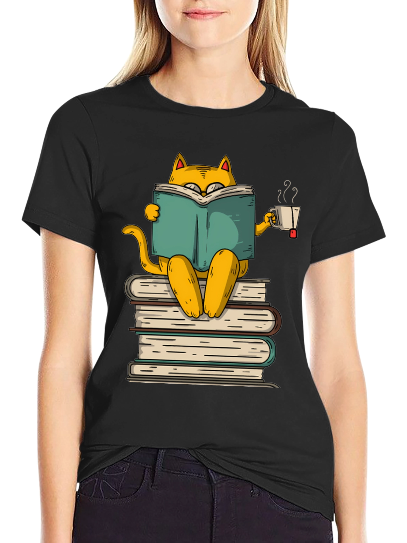 Bookish Cat T-Shirt - Literary Kitten Tee