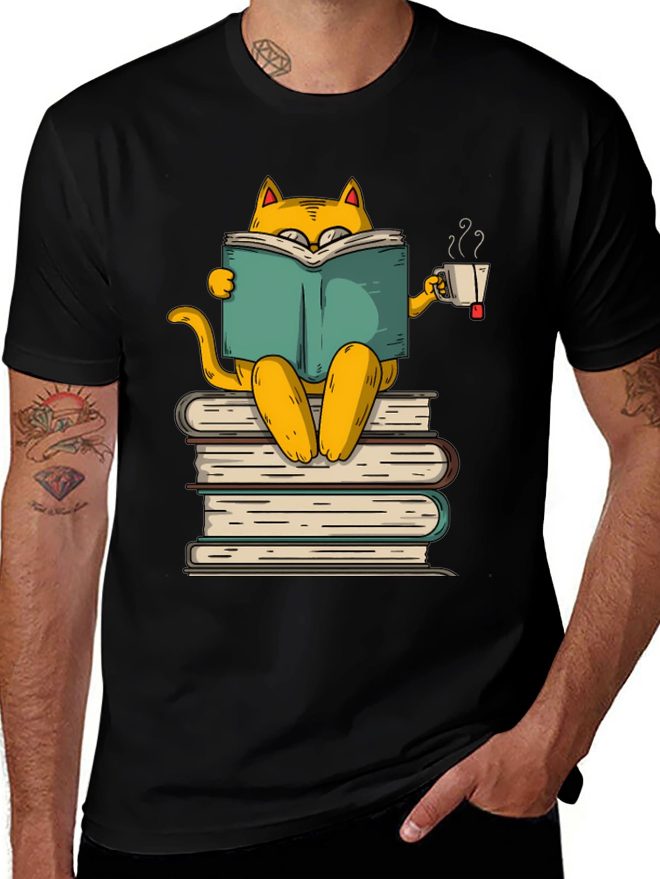 Bookish Cat T-Shirt - Literary Kitten Tee