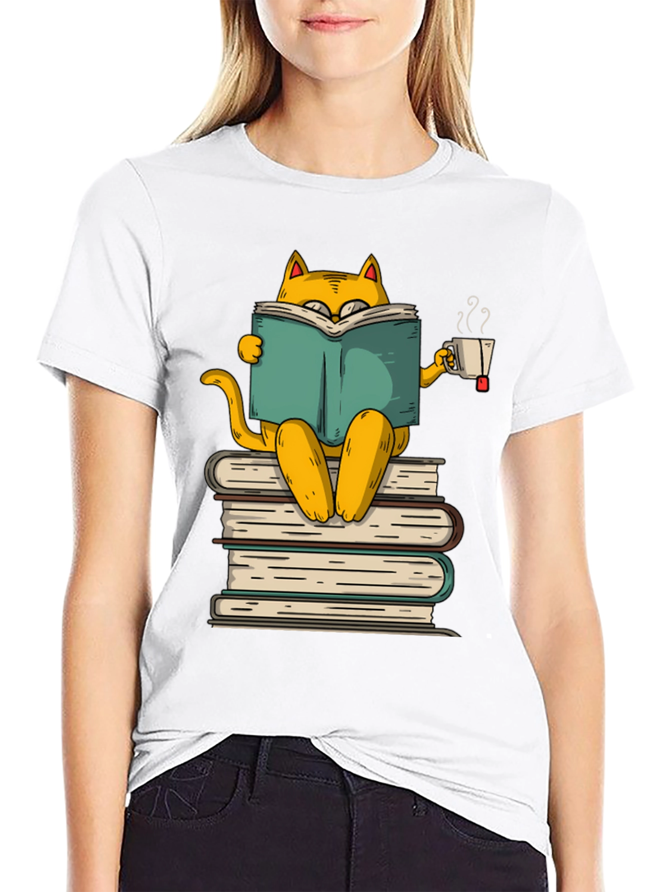 Bookish Cat T-Shirt - Literary Kitten Tee