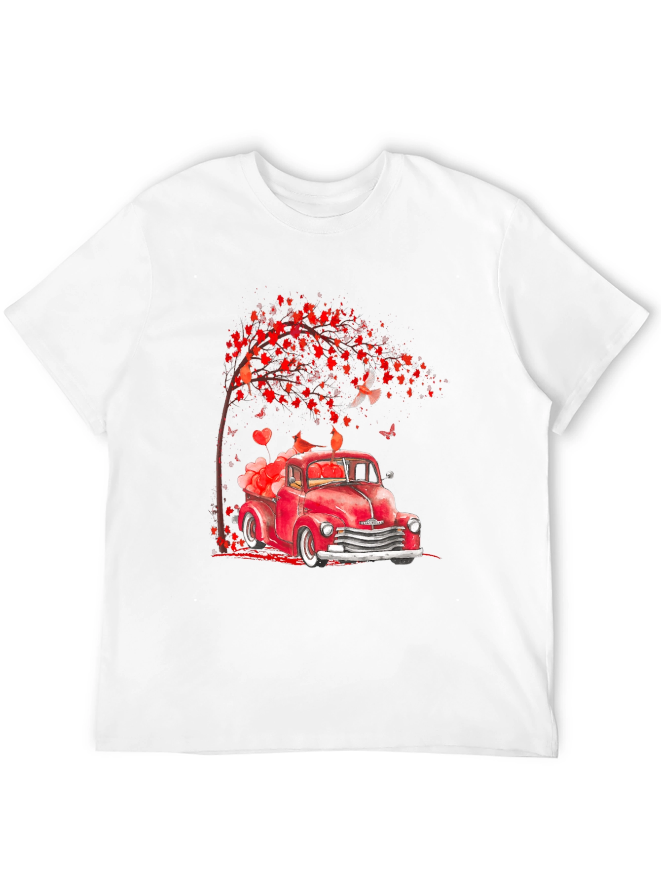Valentines Red Truck Graphic T-Shirt