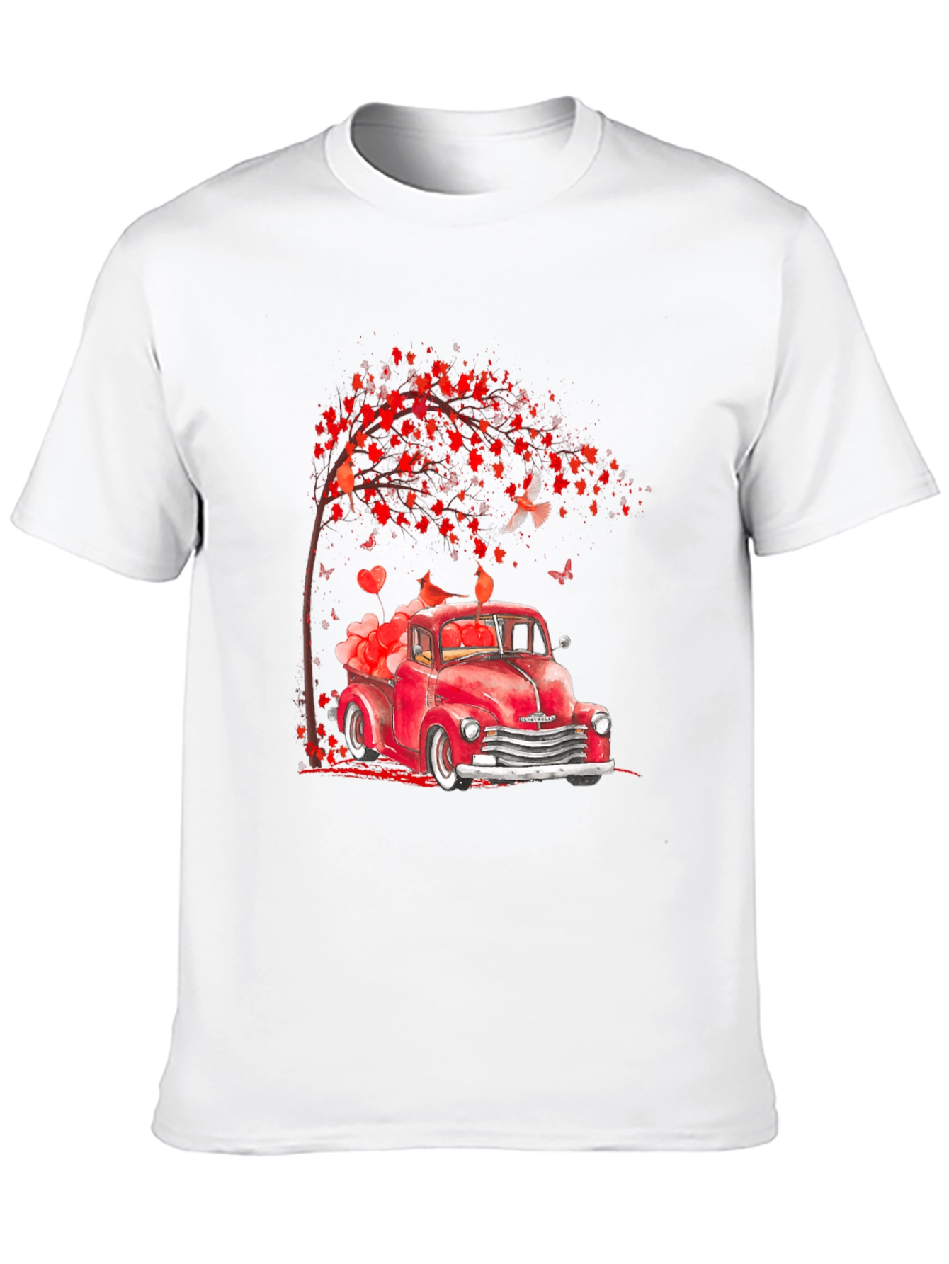 Valentines Red Truck Graphic T-Shirt