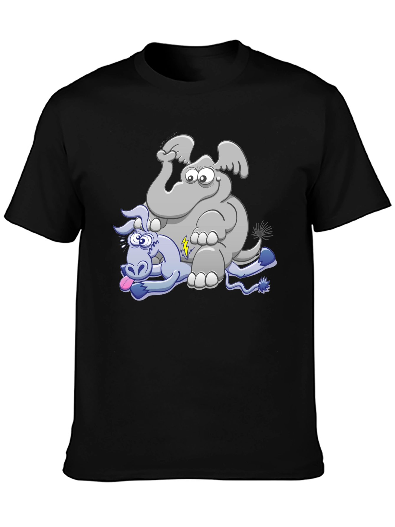 Elephant & Donkey Cartoon T-Shirt