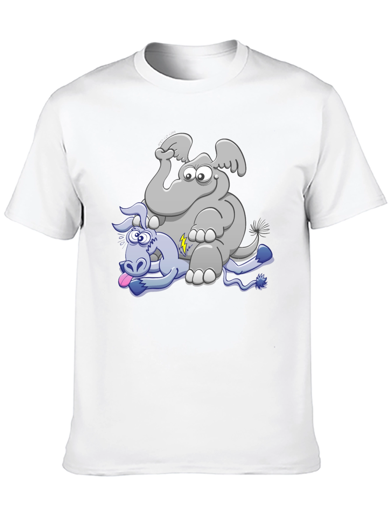 Elephant & Donkey Cartoon T-Shirt