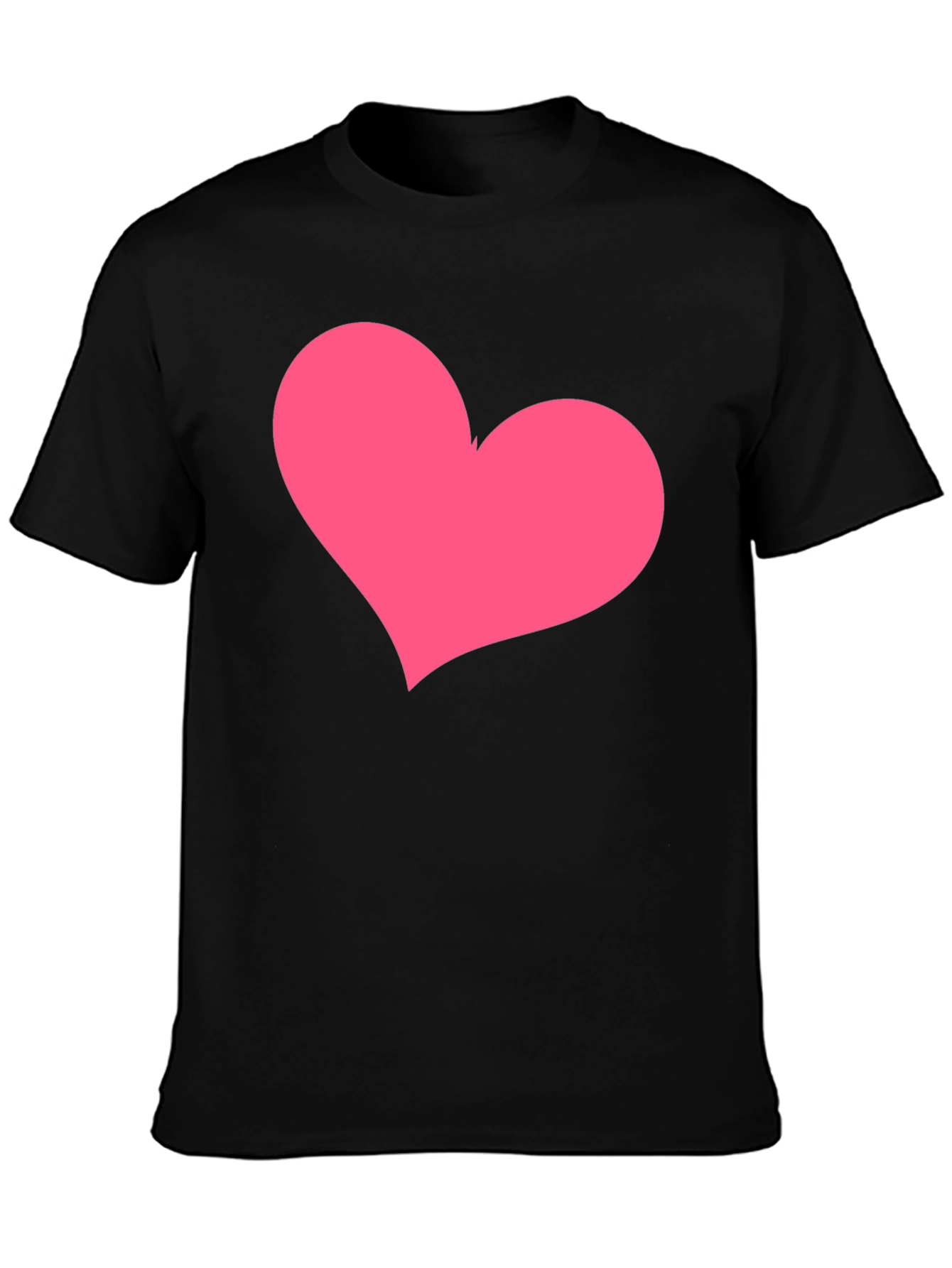 Black T-Shirt with Pink Heart Graphic