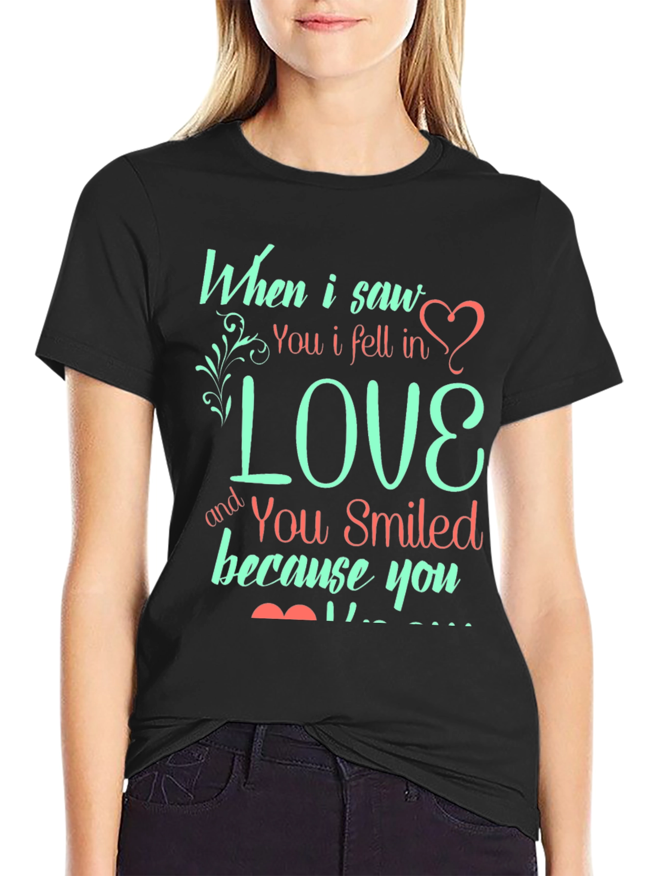 Love Quote Graphic Print Tee - Black T-Shirt