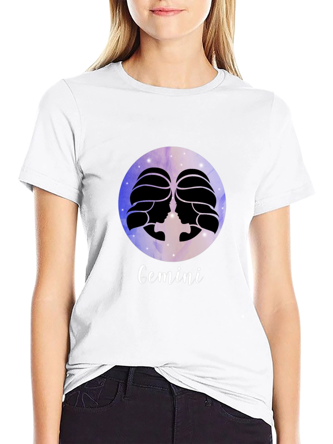 Gemini Zodiac Black T-Shirt