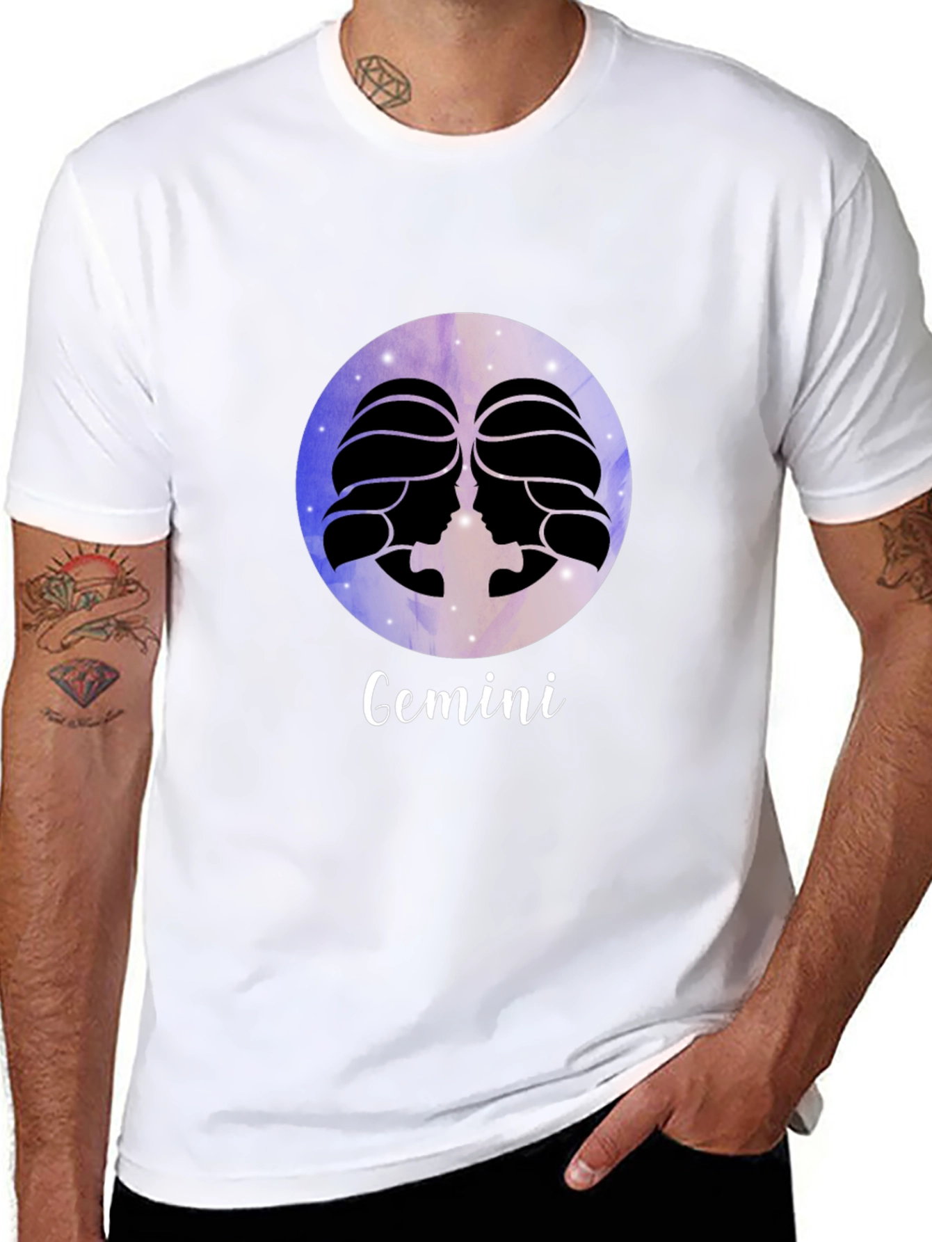 Gemini Zodiac Black T-Shirt