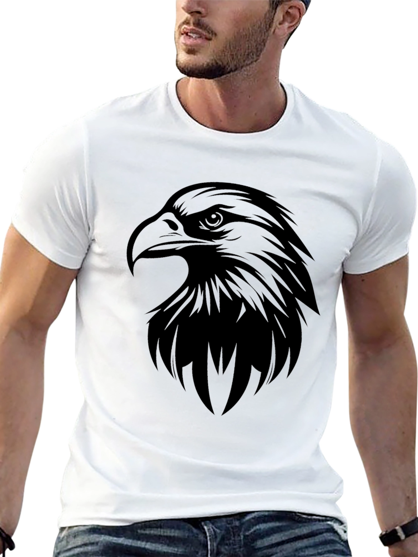 Bold Eagle Graphic Black T-Shirt for Men