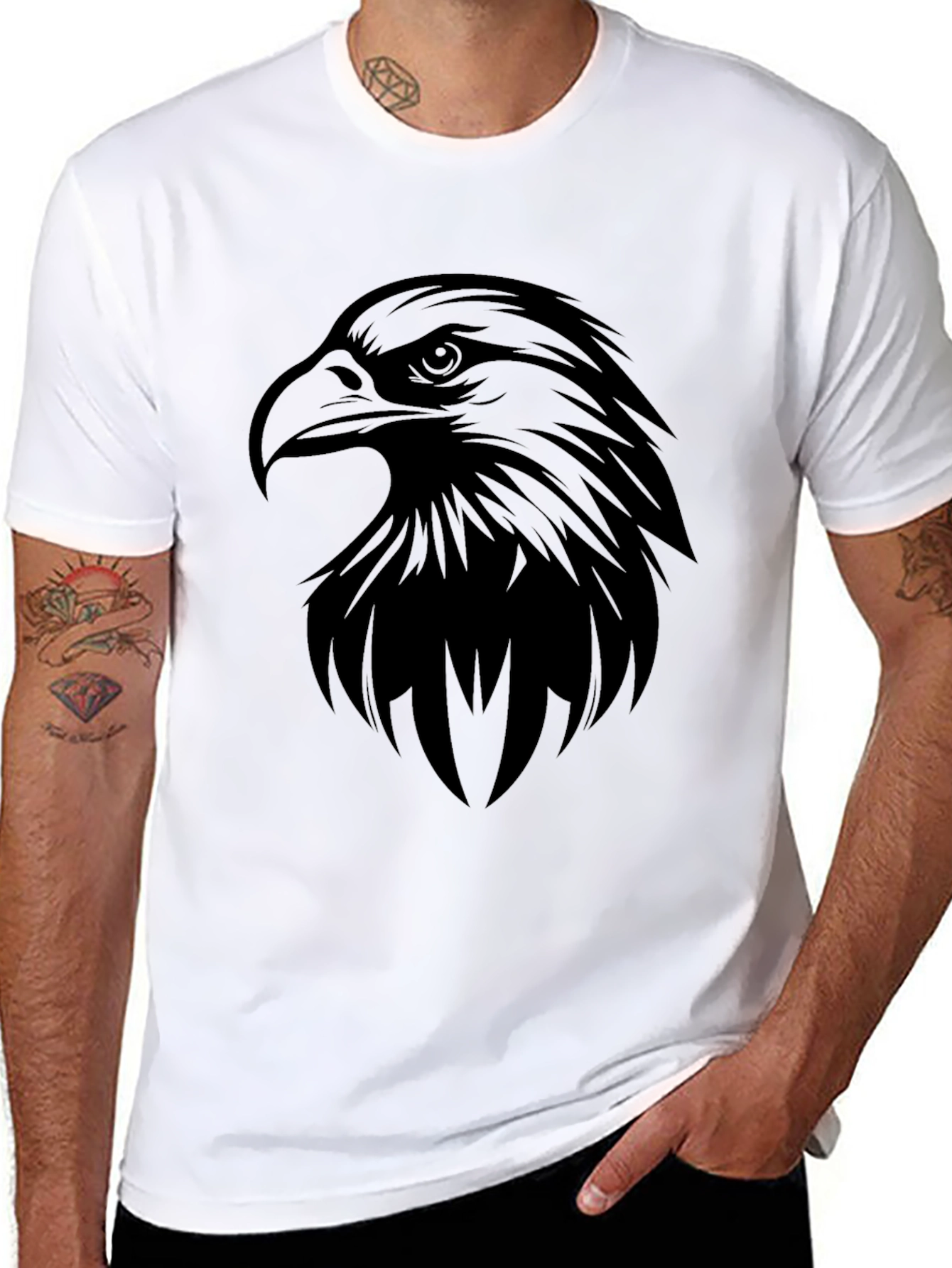 Bold Eagle Graphic Black T-Shirt for Men