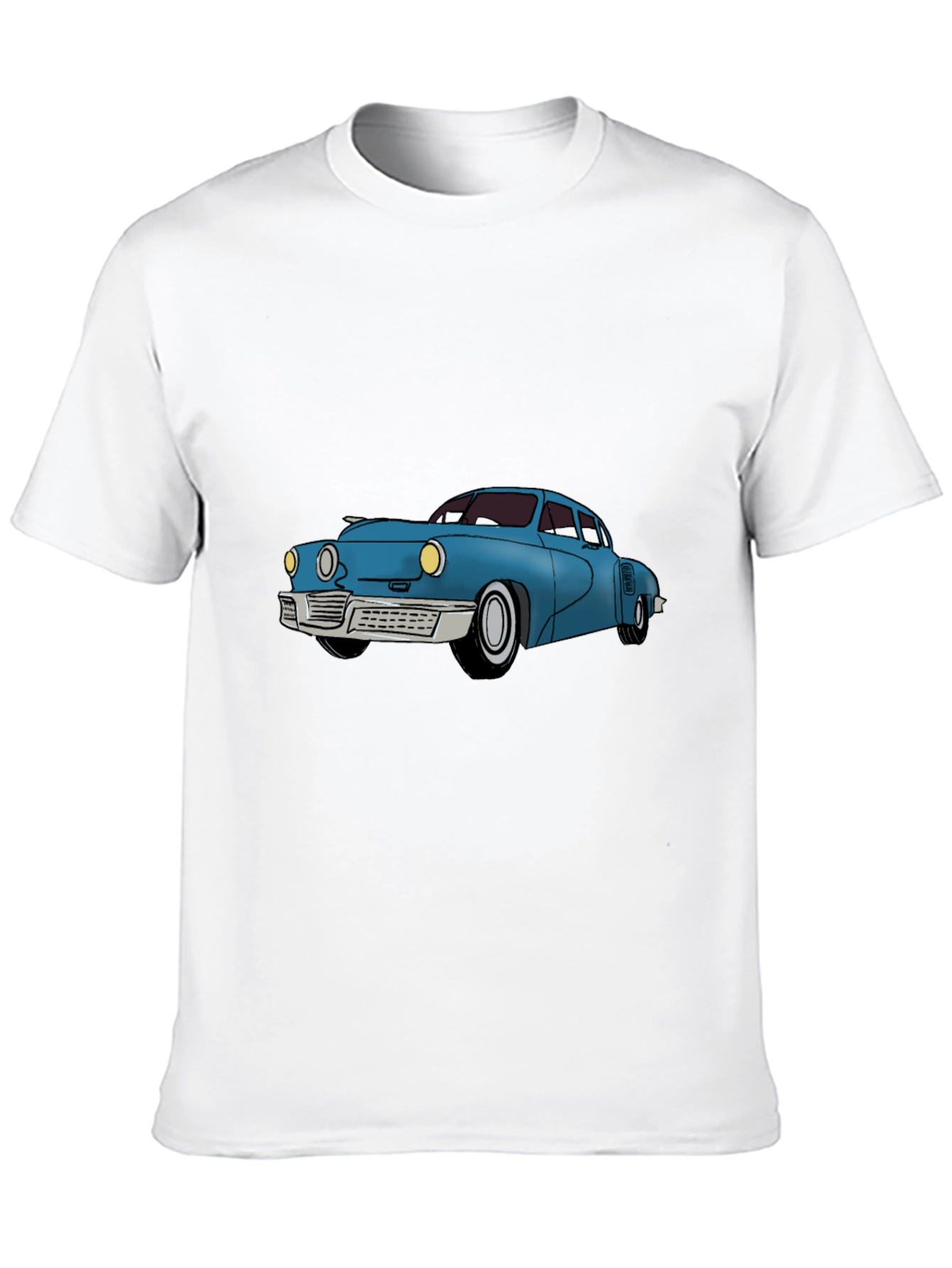 Classic Car Graphic Tee - Black Cotton T-Shirt