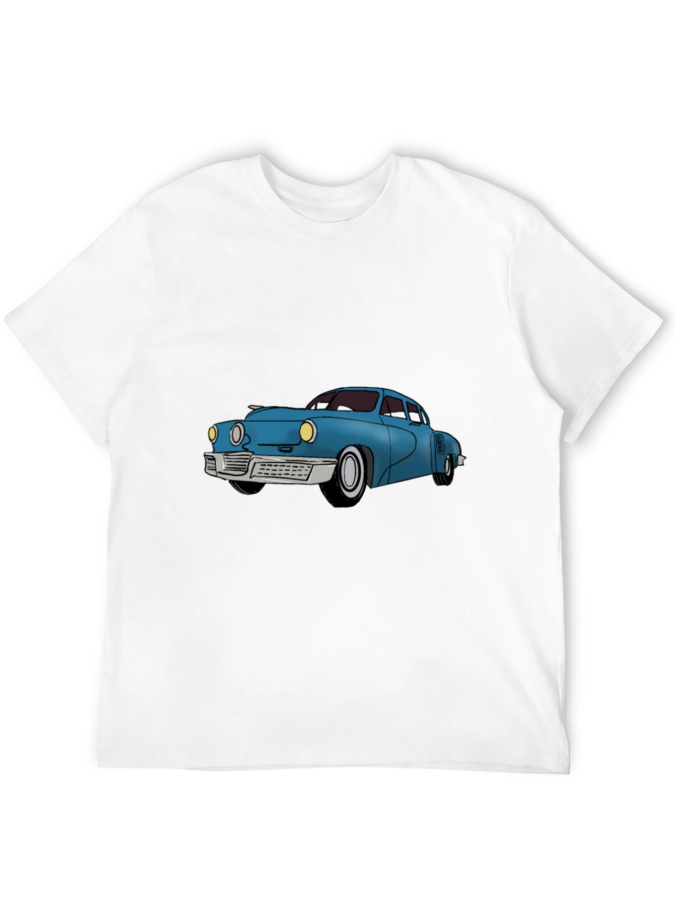 Classic Car Graphic Tee - Black Cotton T-Shirt