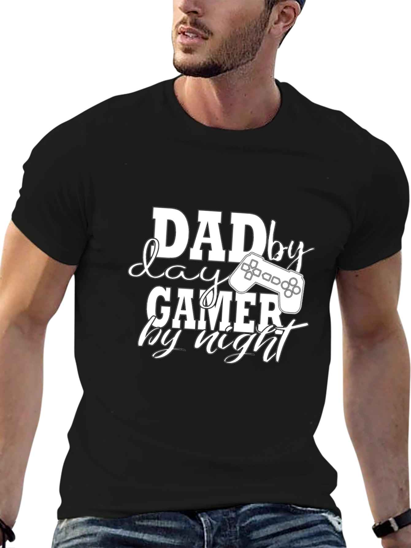 Dad By Day Gamer By Night Black T-Shirt