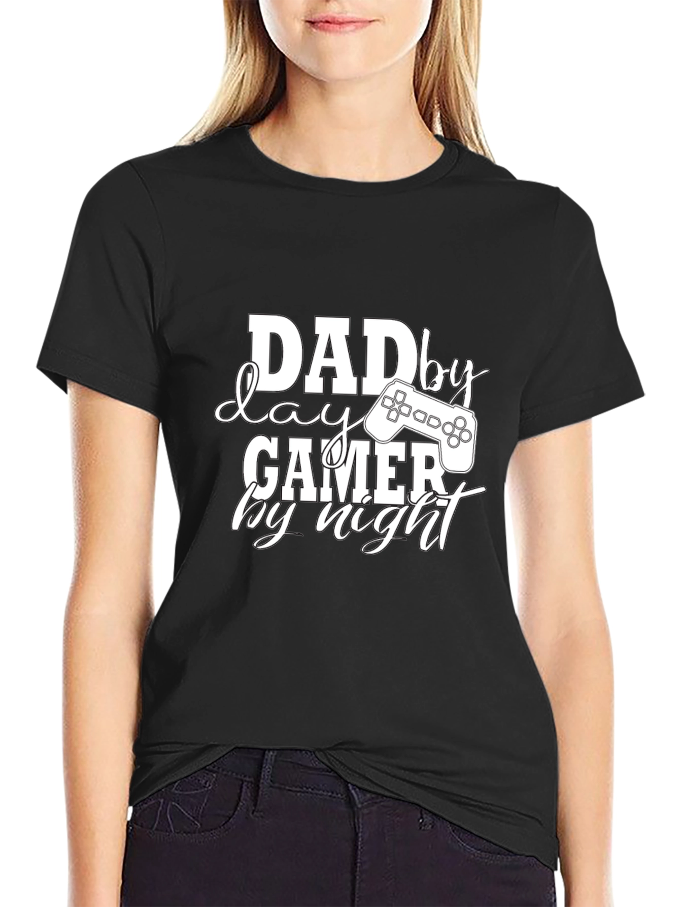 Dad By Day Gamer By Night Black T-Shirt