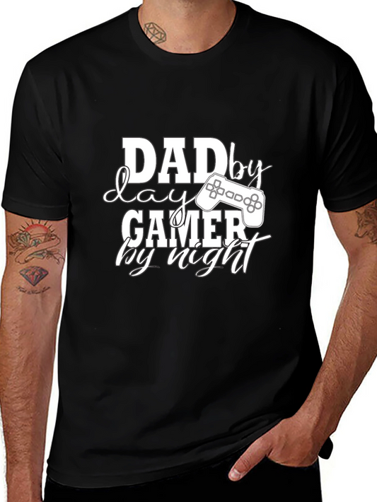 Dad By Day Gamer By Night Black T-Shirt