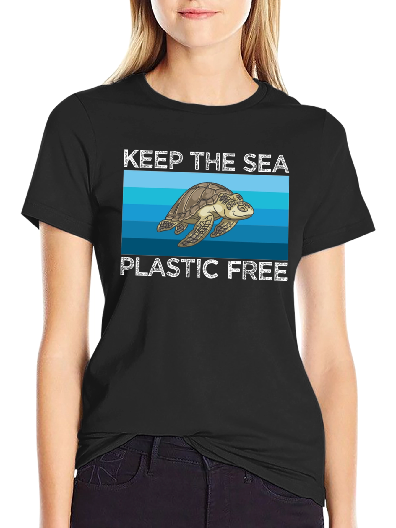 Keep the Sea Plastic Free Turtle Graphic Tee