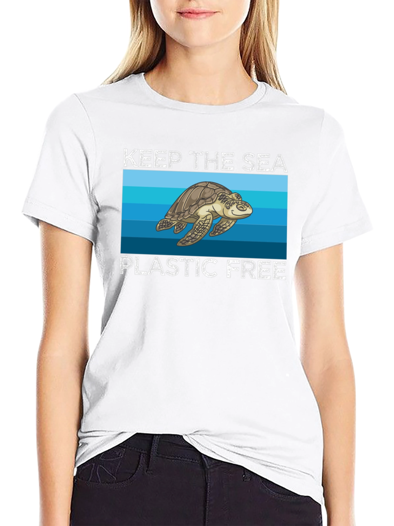 Keep the Sea Plastic Free Turtle Graphic Tee