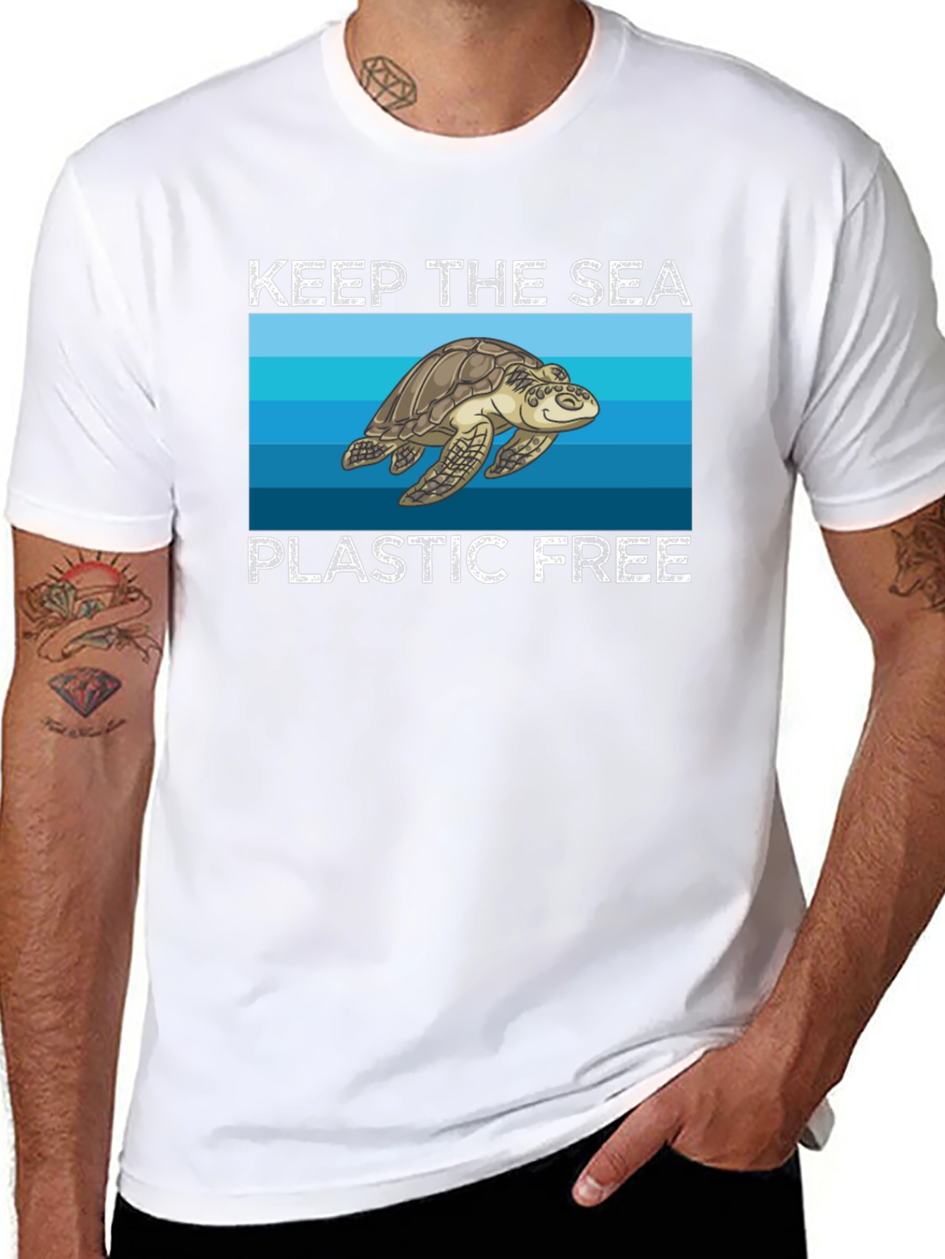 Keep the Sea Plastic Free Turtle Graphic Tee