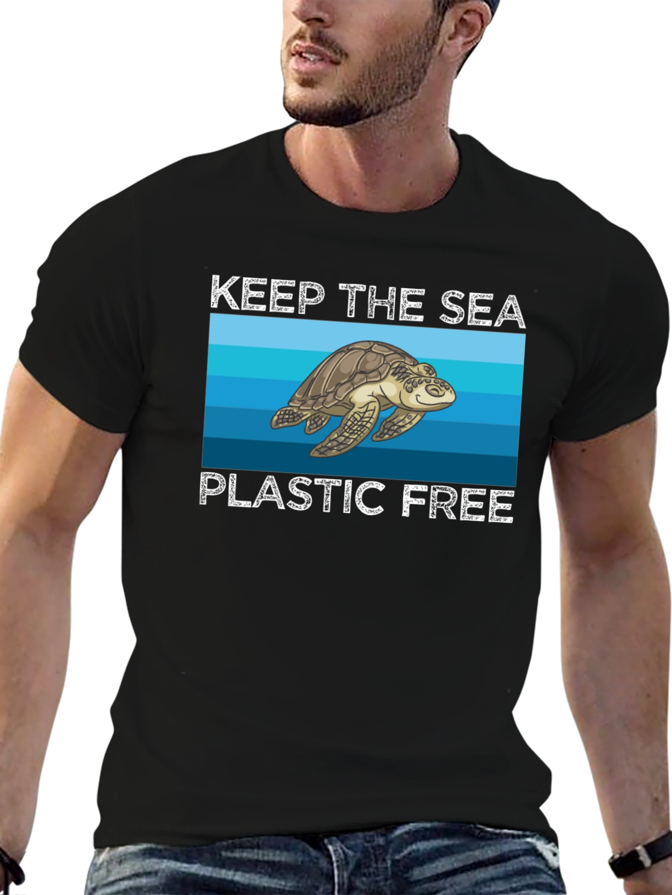 Keep the Sea Plastic Free Turtle Graphic Tee