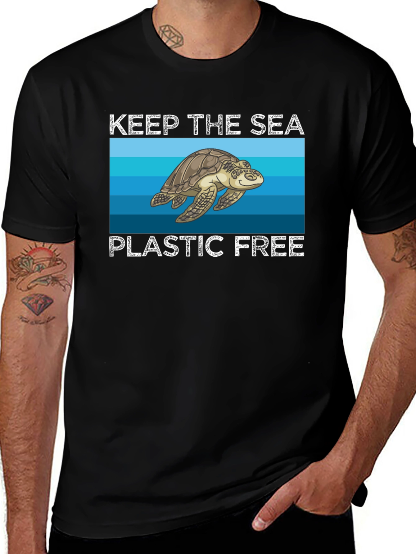 Keep the Sea Plastic Free Turtle Graphic Tee