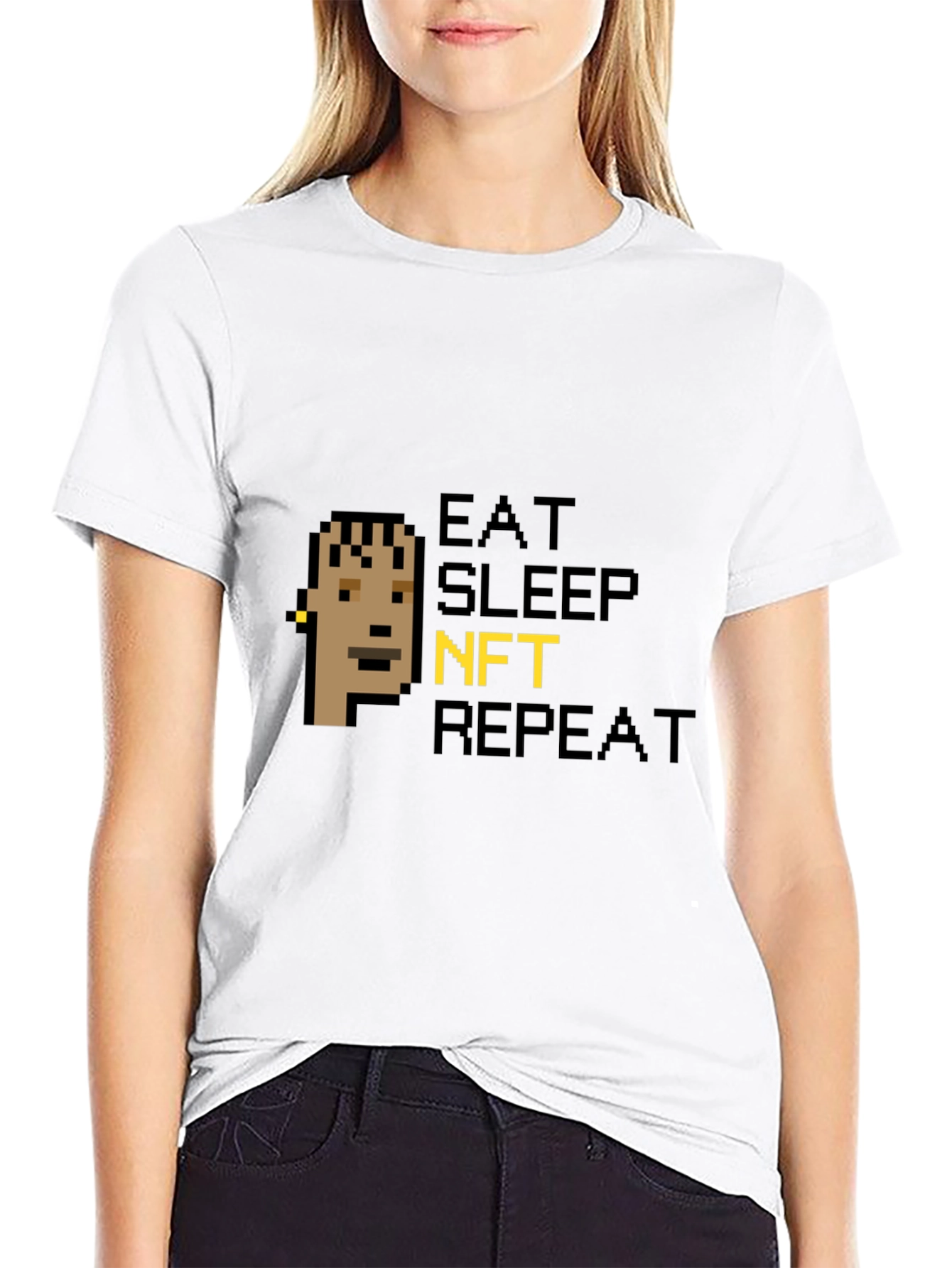 Eat Sleep NFT Repeat Black Graphic Tee