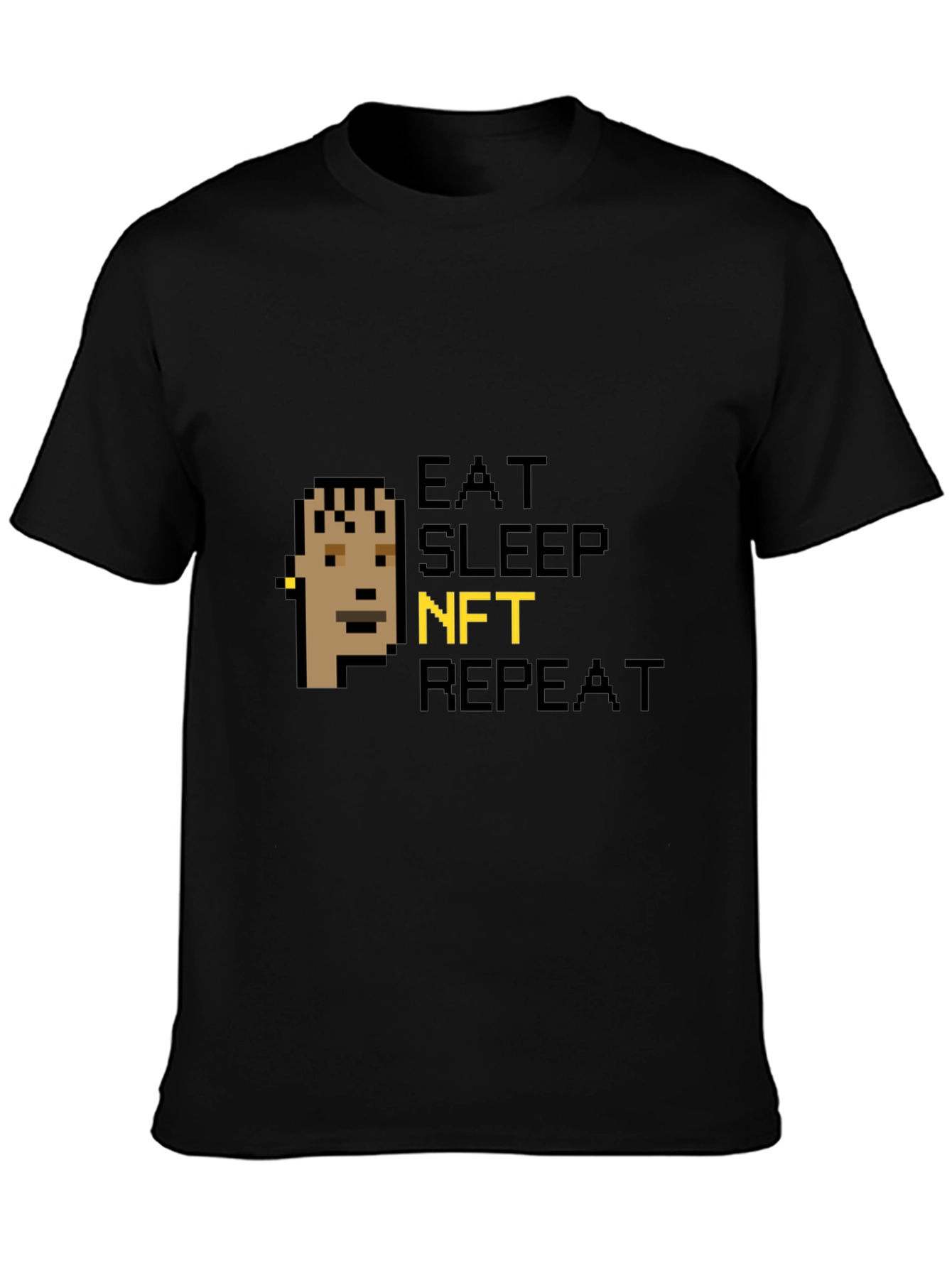 Eat Sleep NFT Repeat Black Graphic Tee
