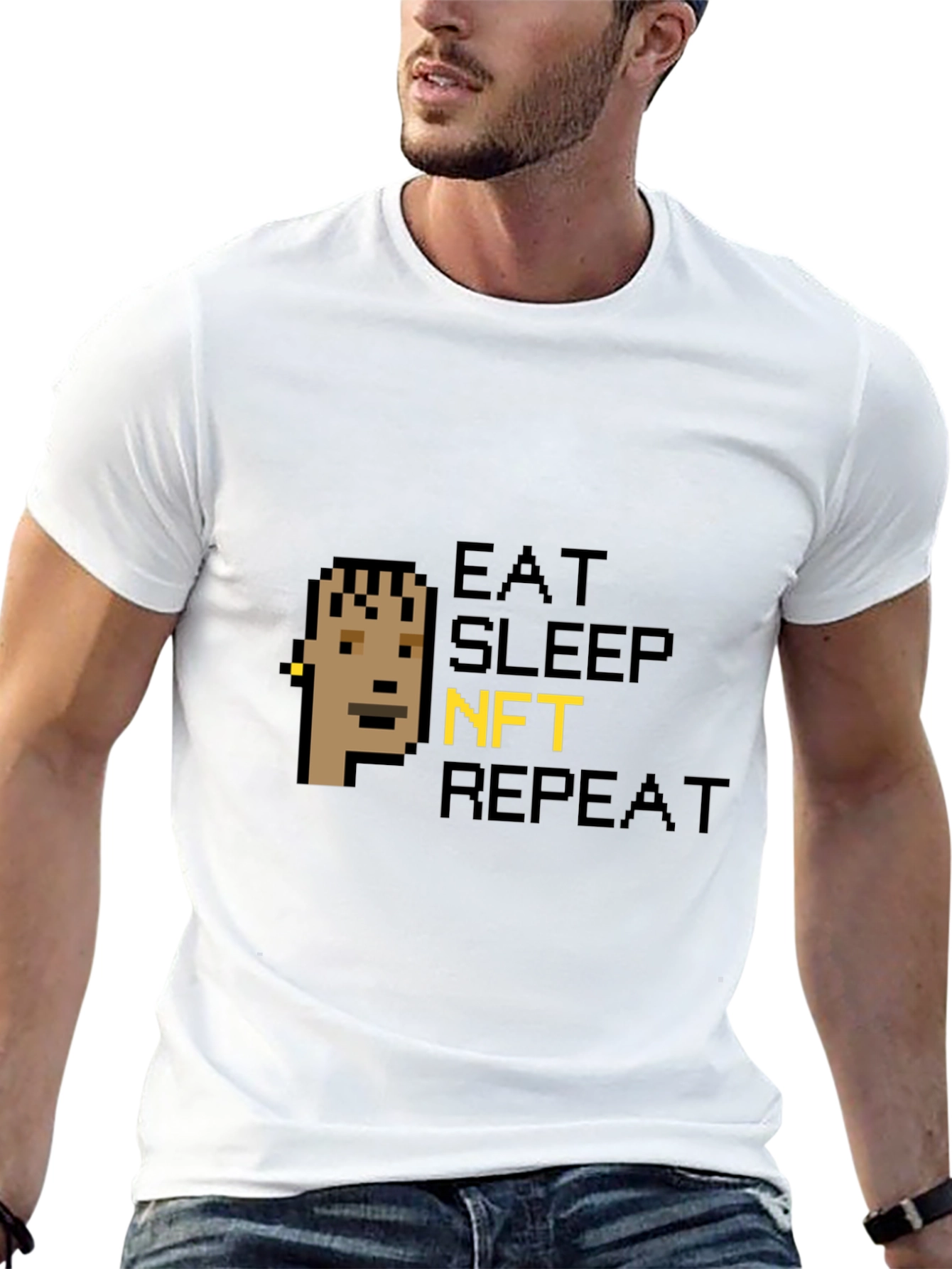 Eat Sleep NFT Repeat Black Graphic Tee