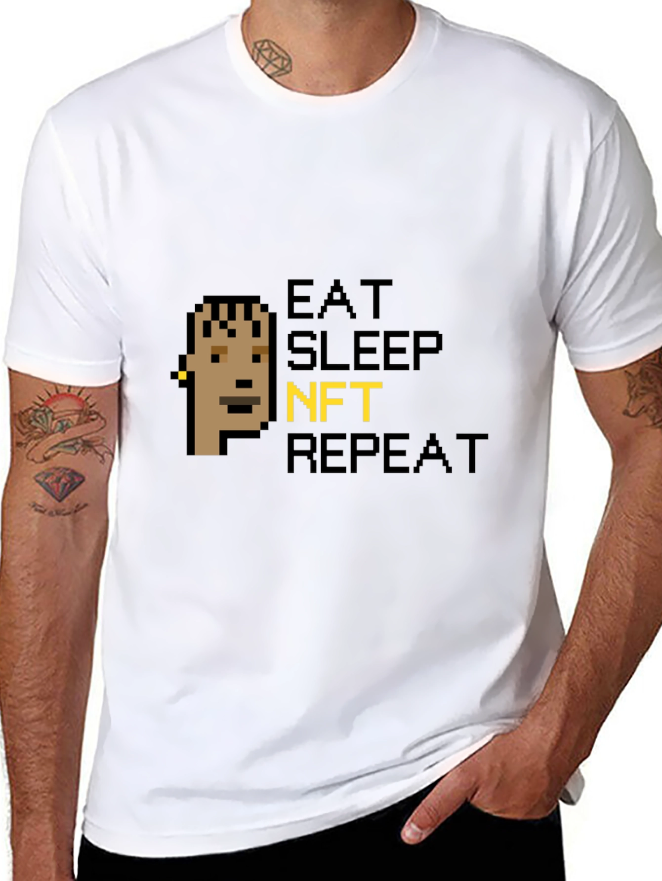 Eat Sleep NFT Repeat Black Graphic Tee