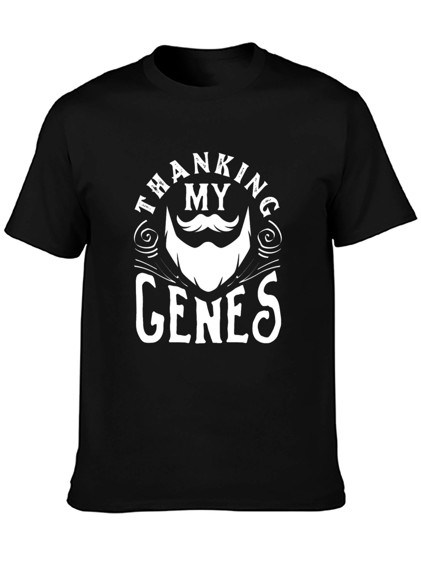 Thanking My Genes Beard Graphic Tee - Black