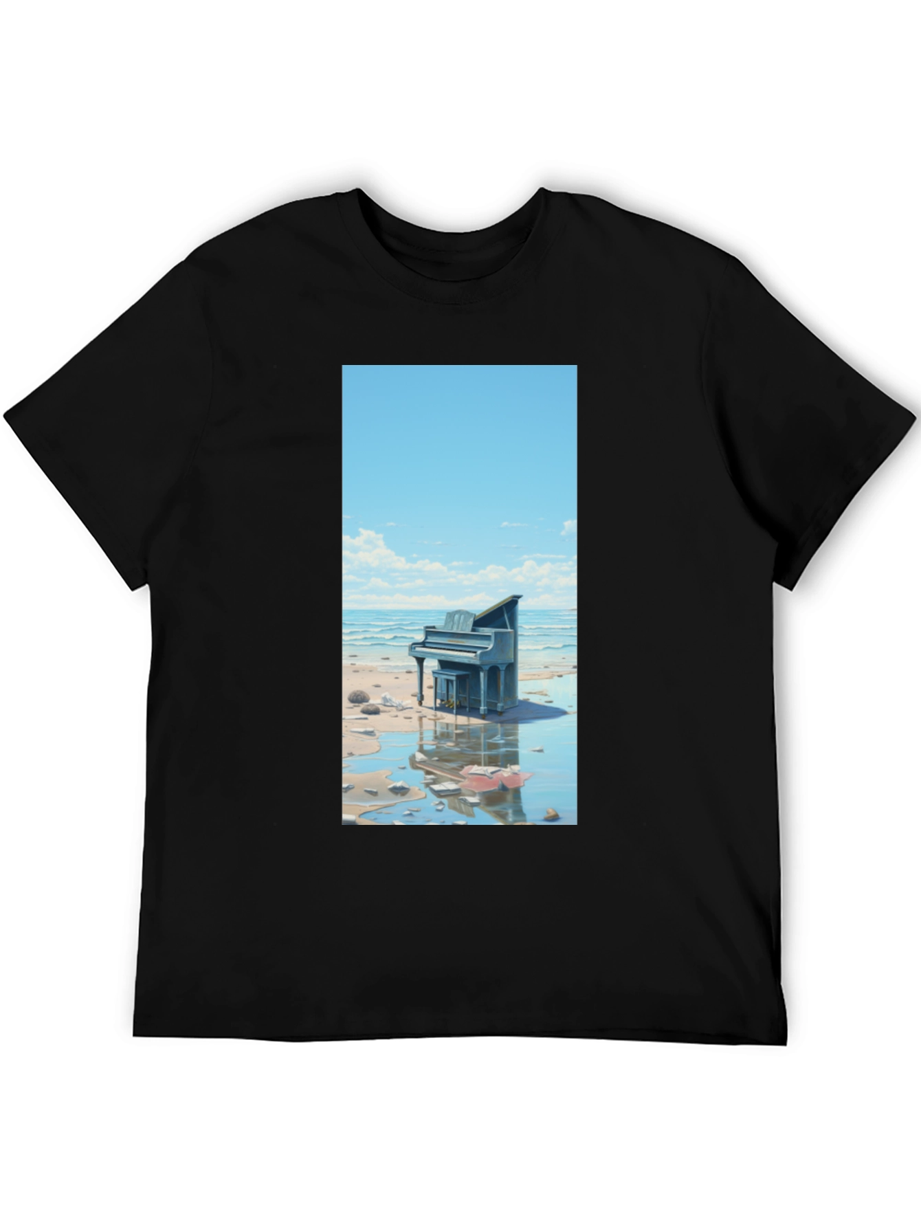 Beach Piano Graphic Tee - Unique Design
