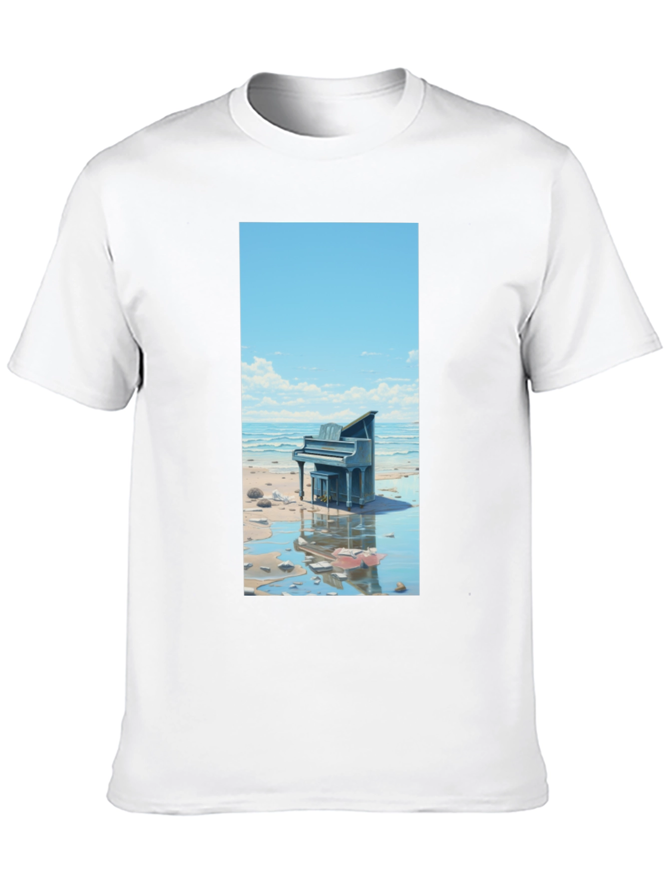 Beach Piano Graphic Tee - Unique Design