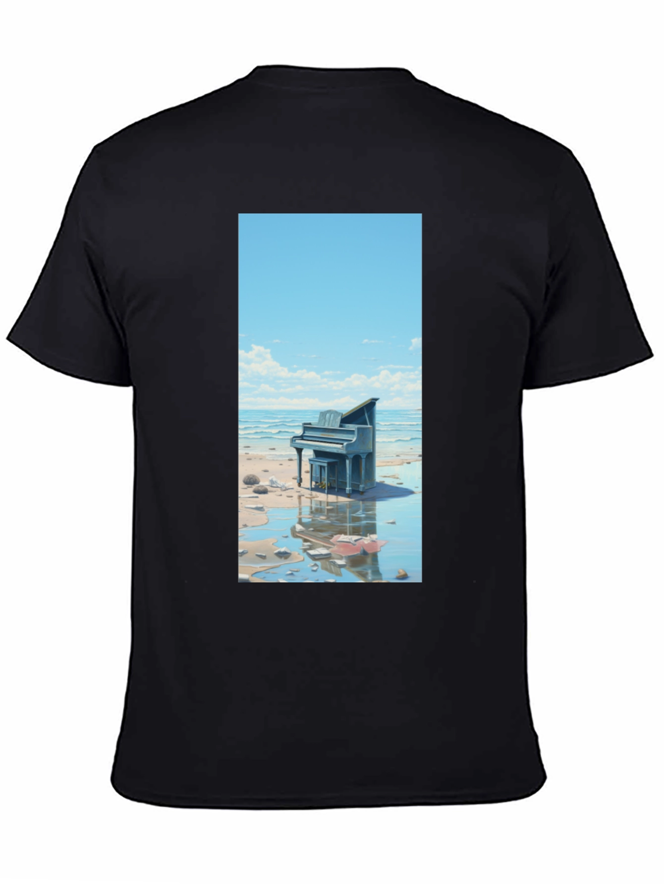 Beach Piano Graphic Tee - Unique Design