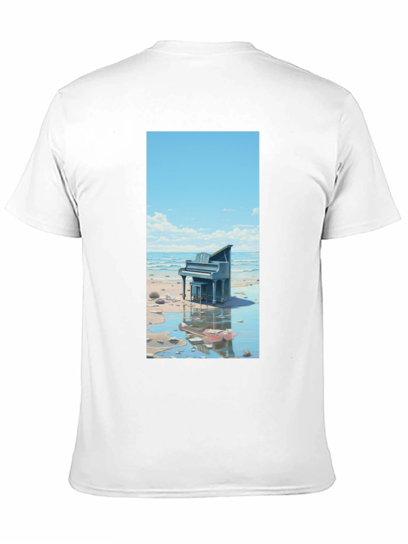 Beach Piano Graphic Tee - Unique Design