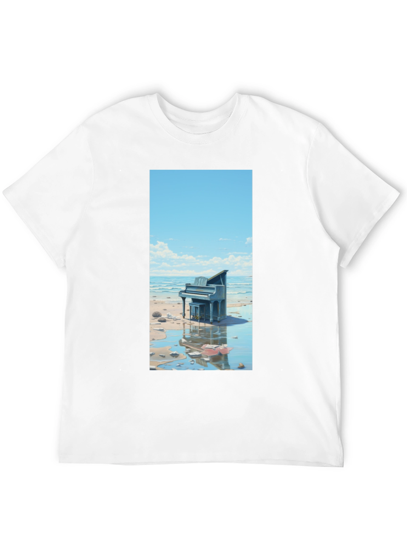 Beach Piano Graphic Tee - Unique Design