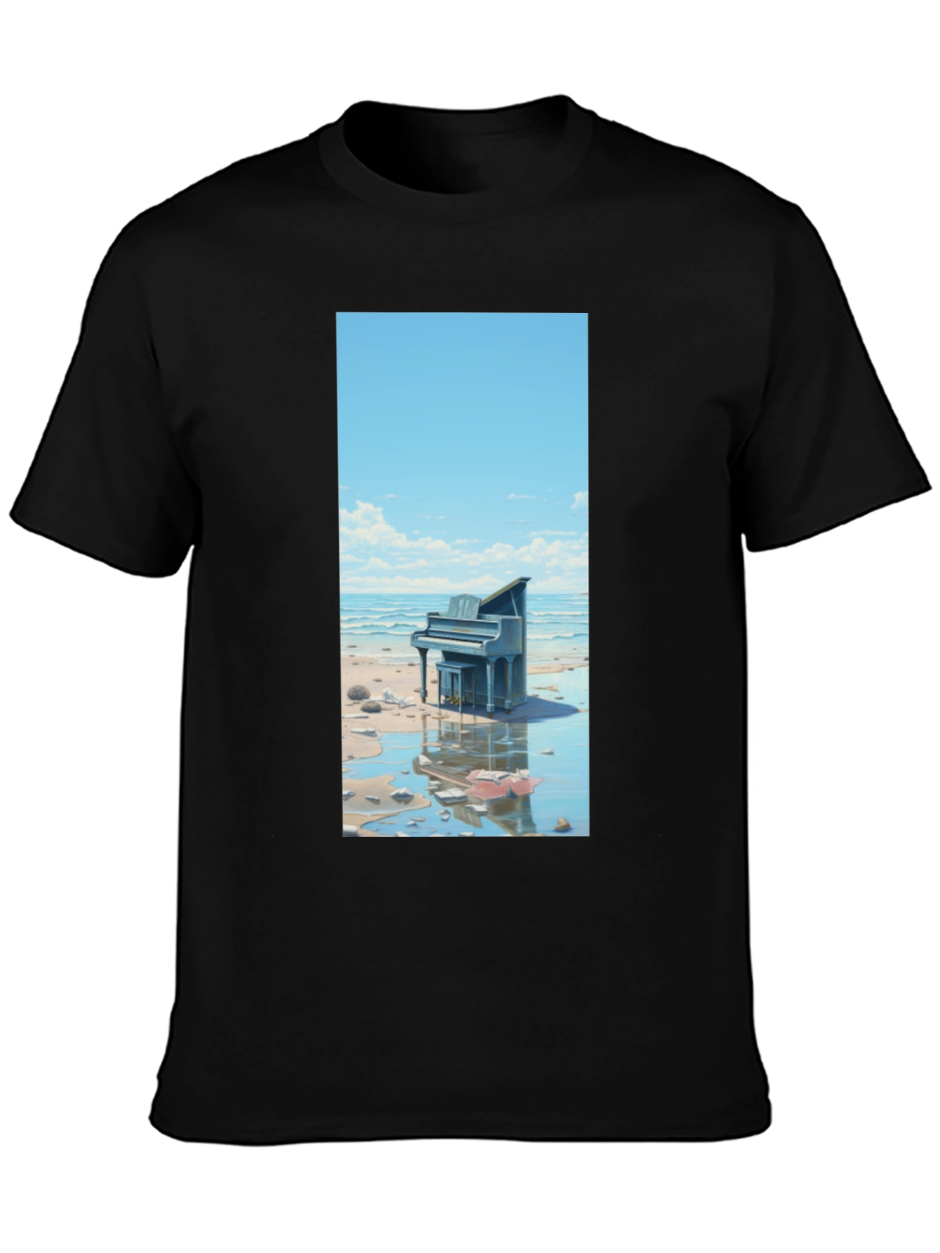 Beach Piano Graphic Tee - Unique Design