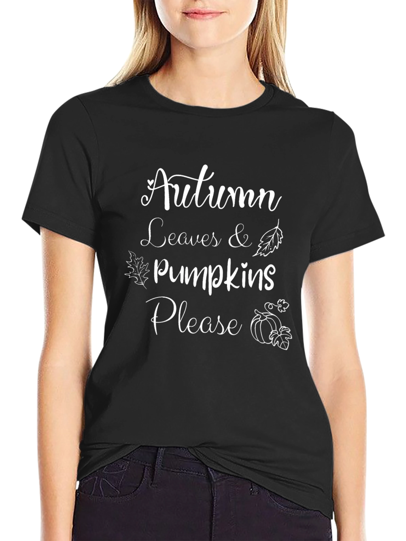 Autumn Leaves & Pumpkins Please T-Shirt