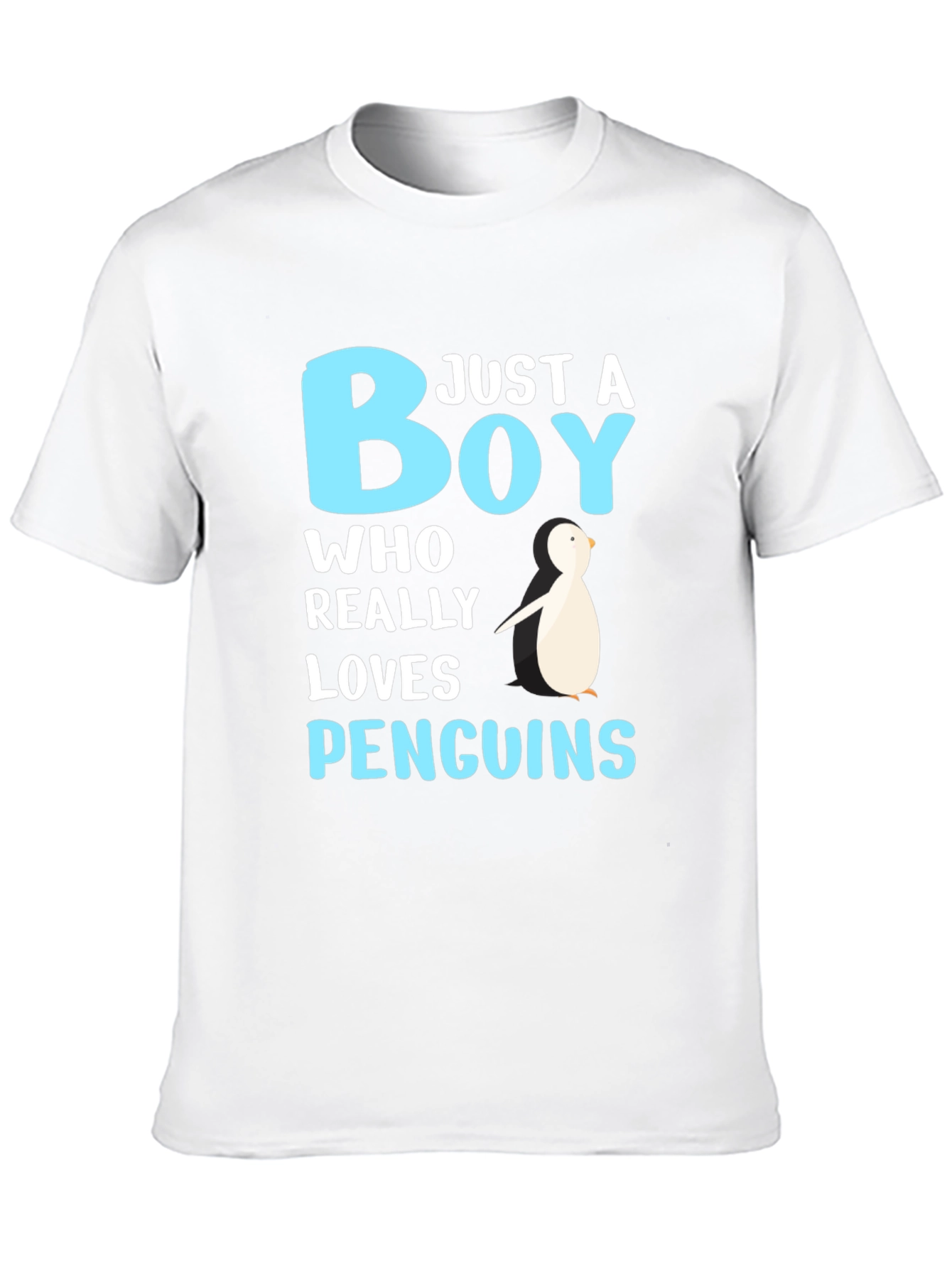 Just A Boy Who Loves Penguins Black T-Shirt