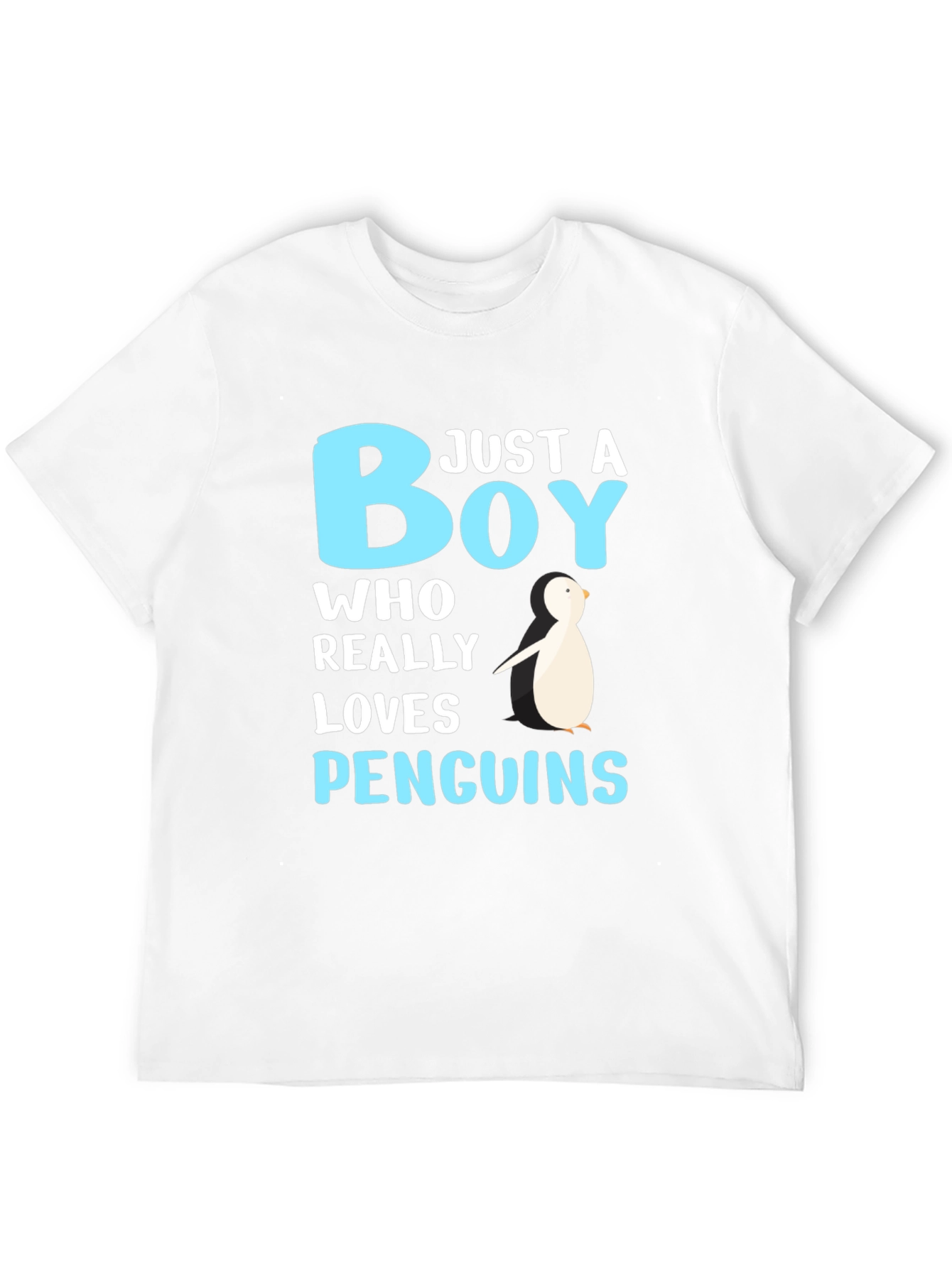 Just A Boy Who Loves Penguins Black T-Shirt