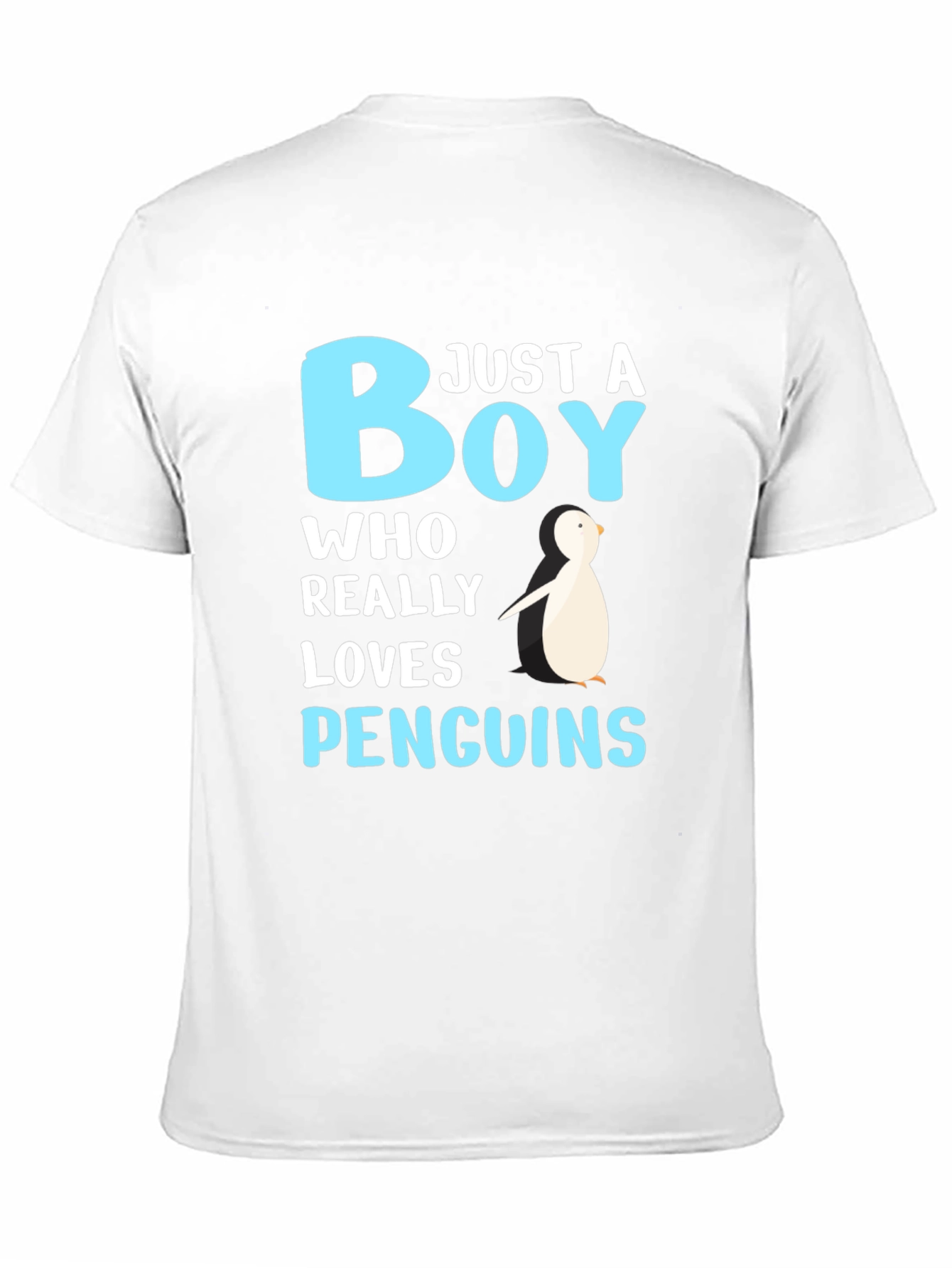 Just A Boy Who Loves Penguins Black T-Shirt