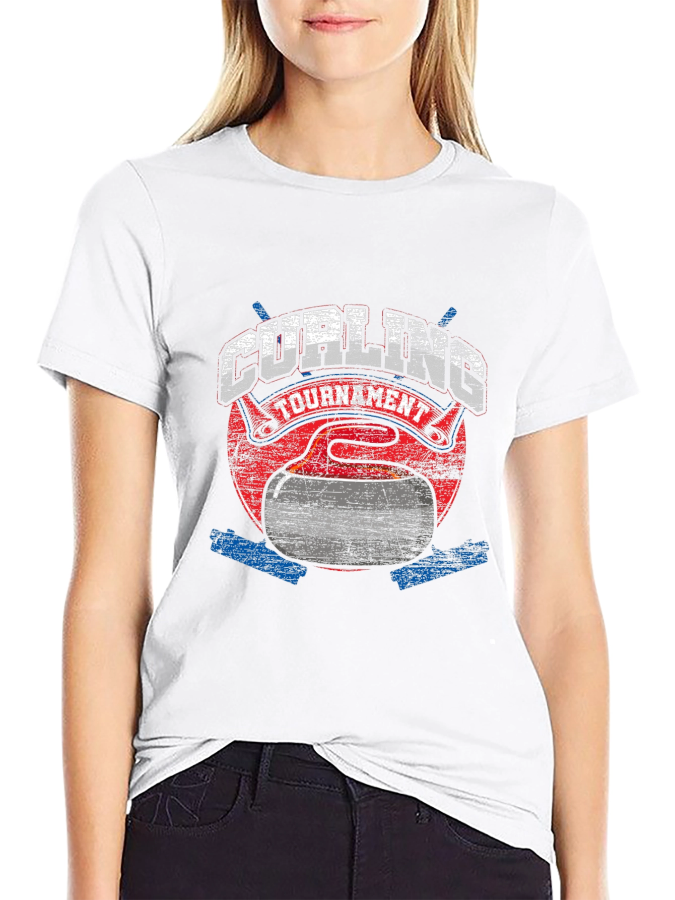Curling Tournament T-Shirt -  Distressed Style