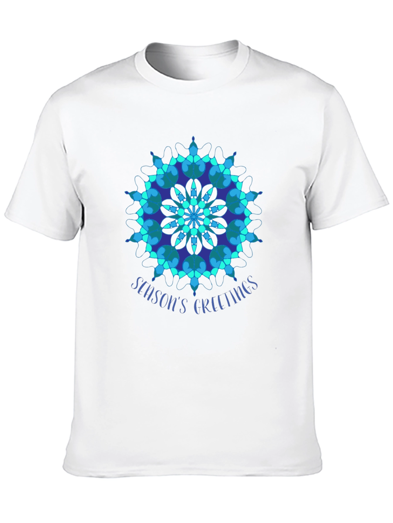 Seasons Greetings Snowflake Graphic Tee - Black