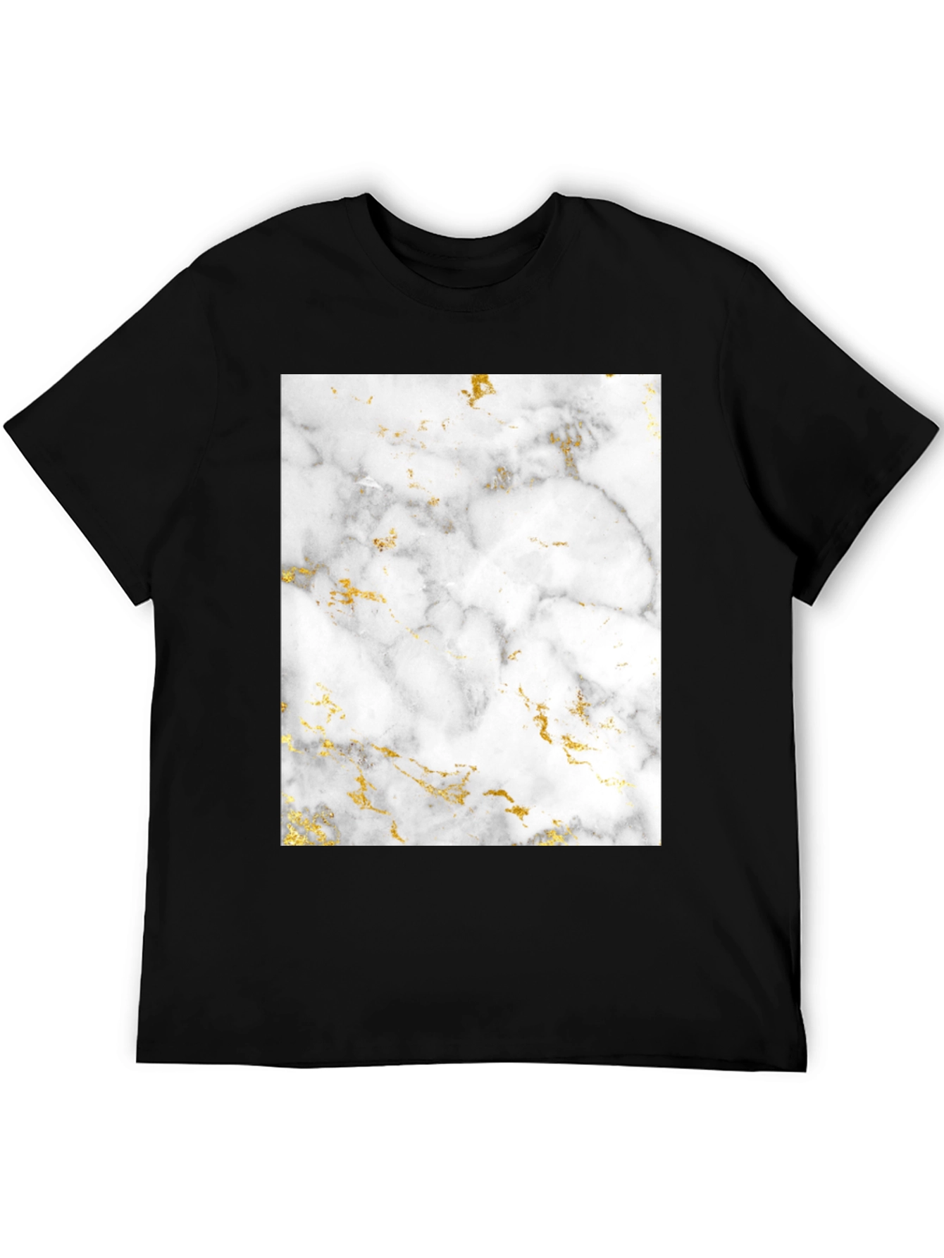 Marble Print Black T-Shirt