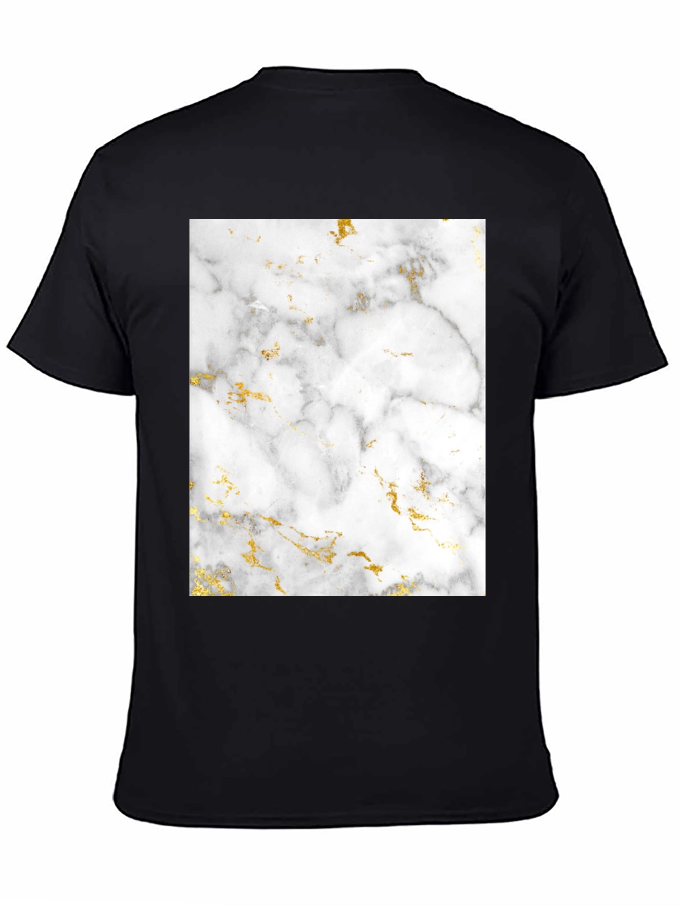 Marble Print Black T-Shirt