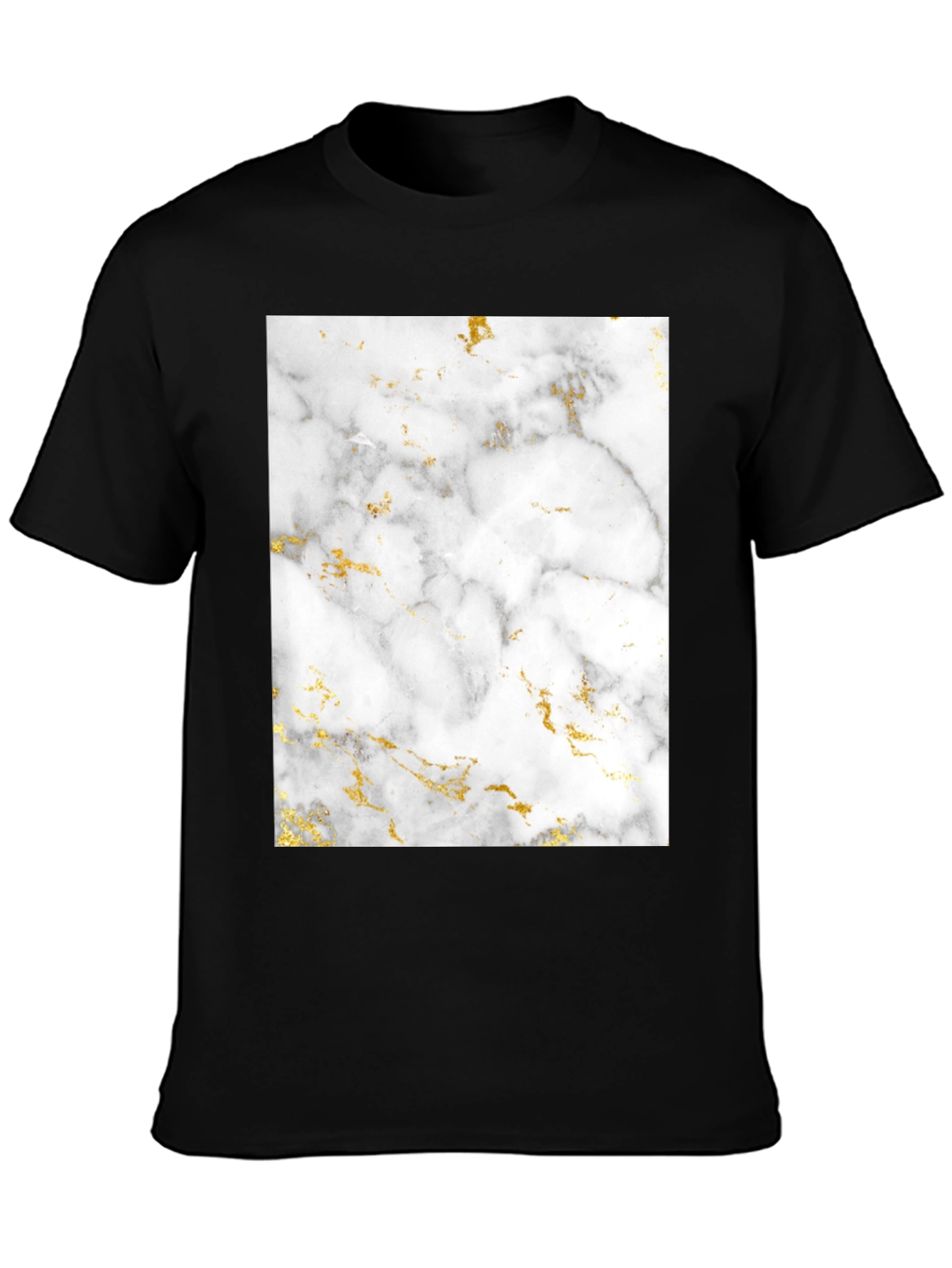 Marble Print Black T-Shirt