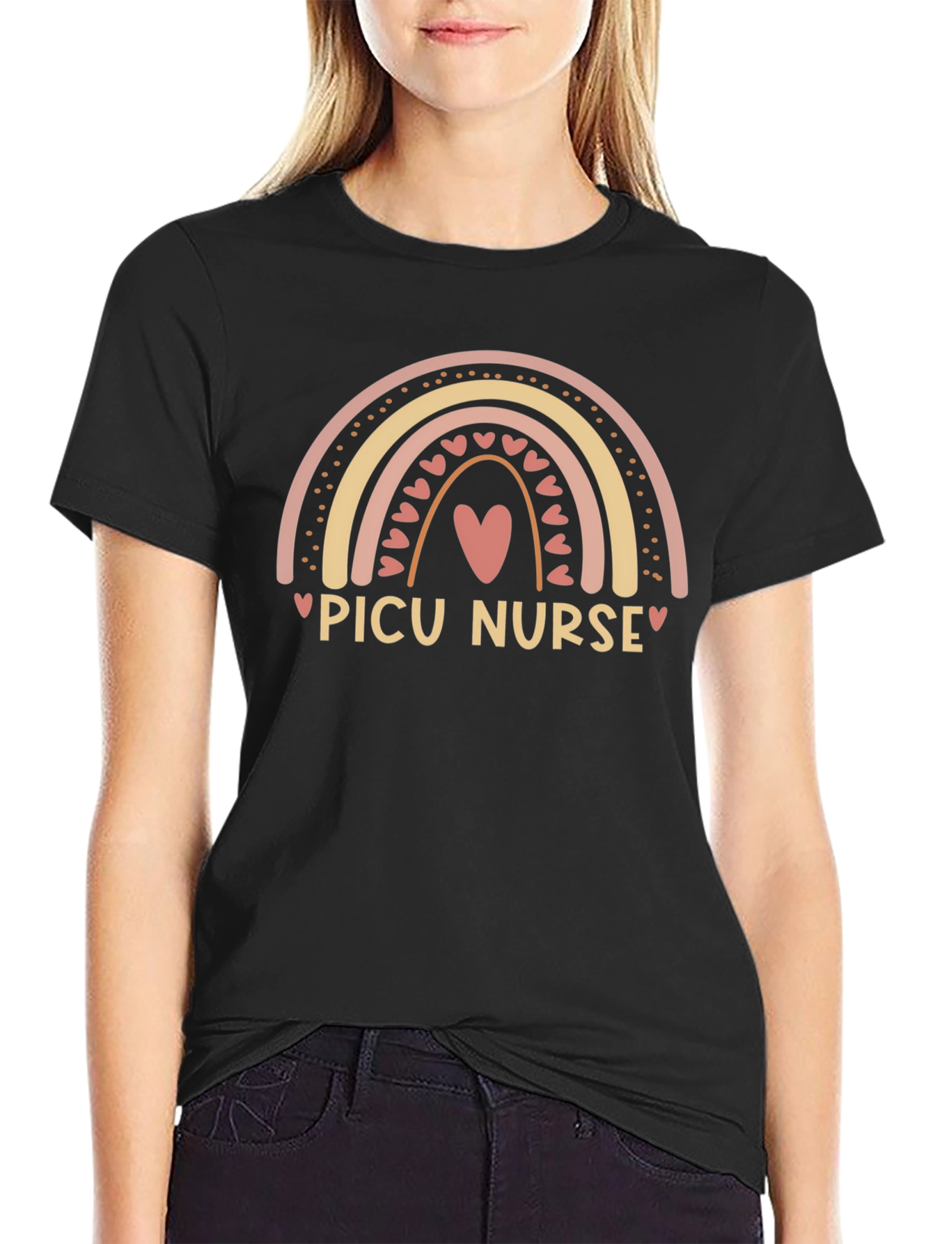 PICU Nurse Rainbow Graphic Tee